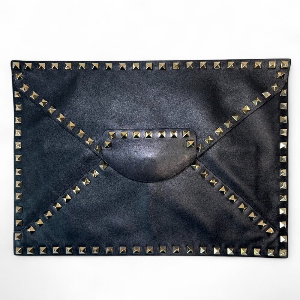 Valentino Garavani Rockstud Untitled 12 Clutch, Black, Unisex